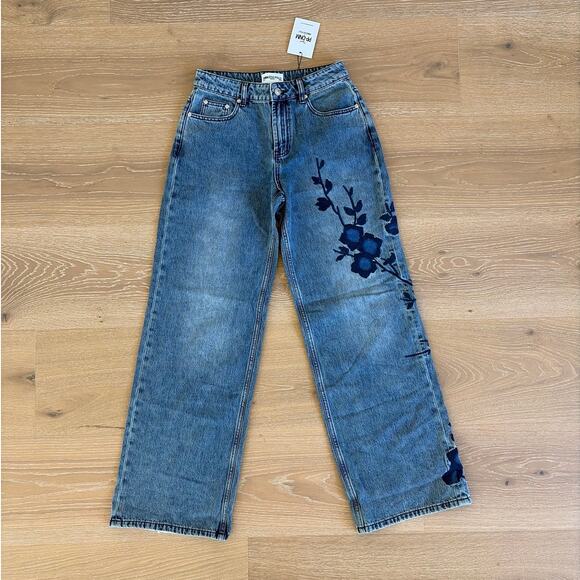 Princess Polly Denim - Princess Polly Jeans Patchwork Floral Sisterhood Size US 4 Blue